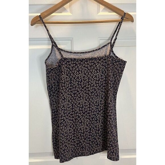 Ann Taylor Loft Cami Top Women’s Large Navy Blue Pink Adjustable Spaghetti Strap - Picture 2 of 7